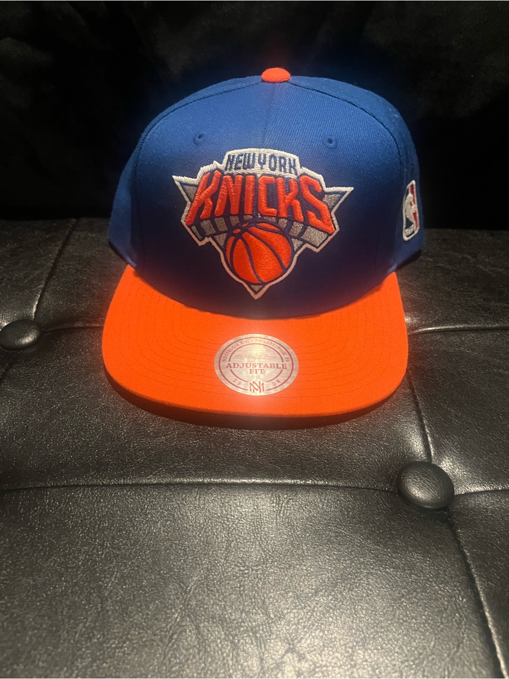 Mitchell & Ness Blue and Orange New York Knicks Snapback